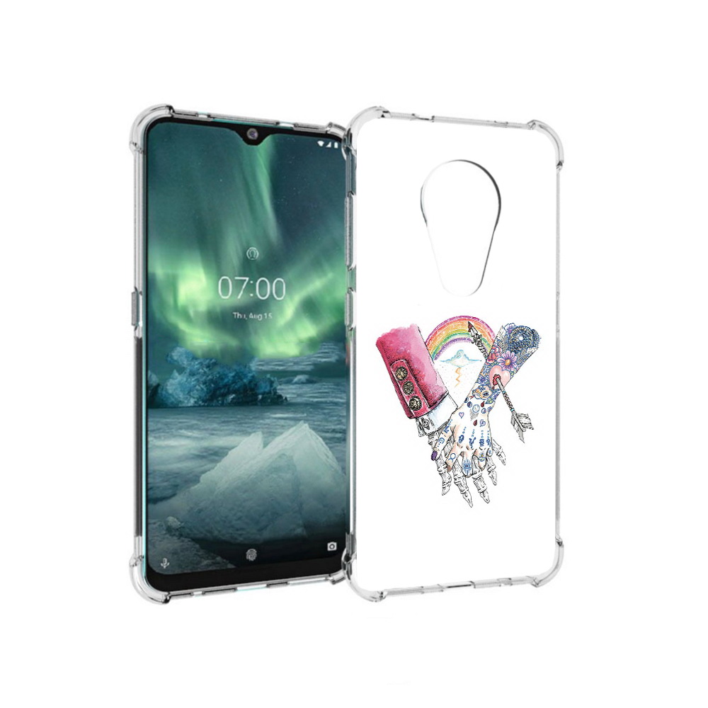 

Чехол MyPads Tocco для Nokia 7.2 абстракция руки в татуировках (PT139171.105.212), Прозрачный, Tocco