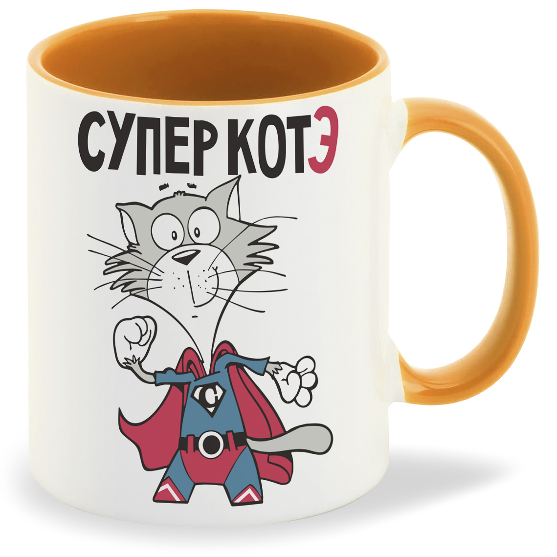 

Кружка CoolPodarok Прикол Супер котэ, Прикол Супер котэ