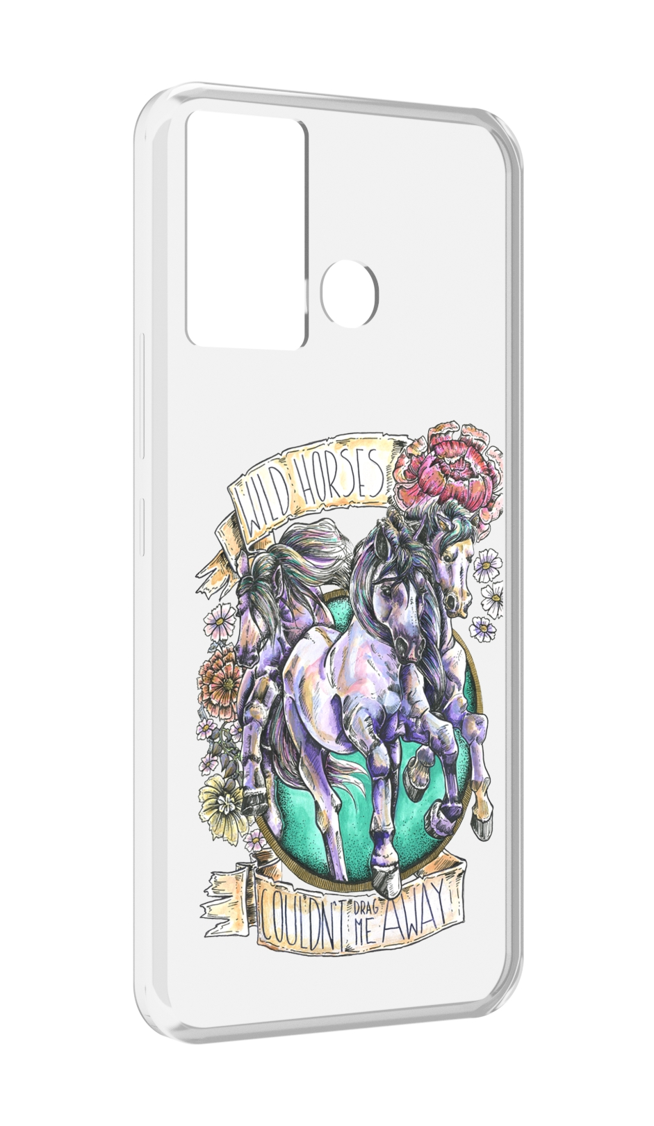 

Чехол MyPads рисунок коней в цветах для Infinix Hot 12 Play, Прозрачный, Tocco