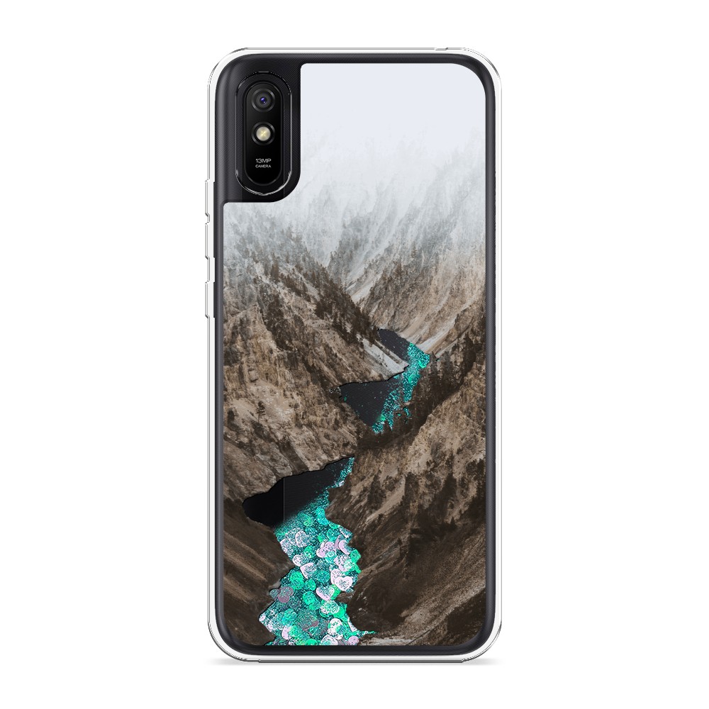 

Жидкий чехол с блестками "Горная река" на Xiaomi Redmi 9A