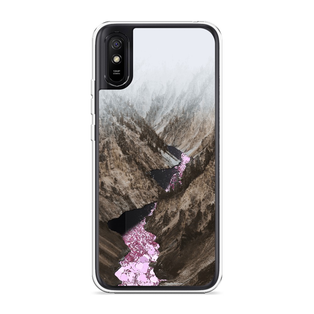 

Жидкий чехол с блестками "Горная река" на Xiaomi Redmi 9A, 38994-1