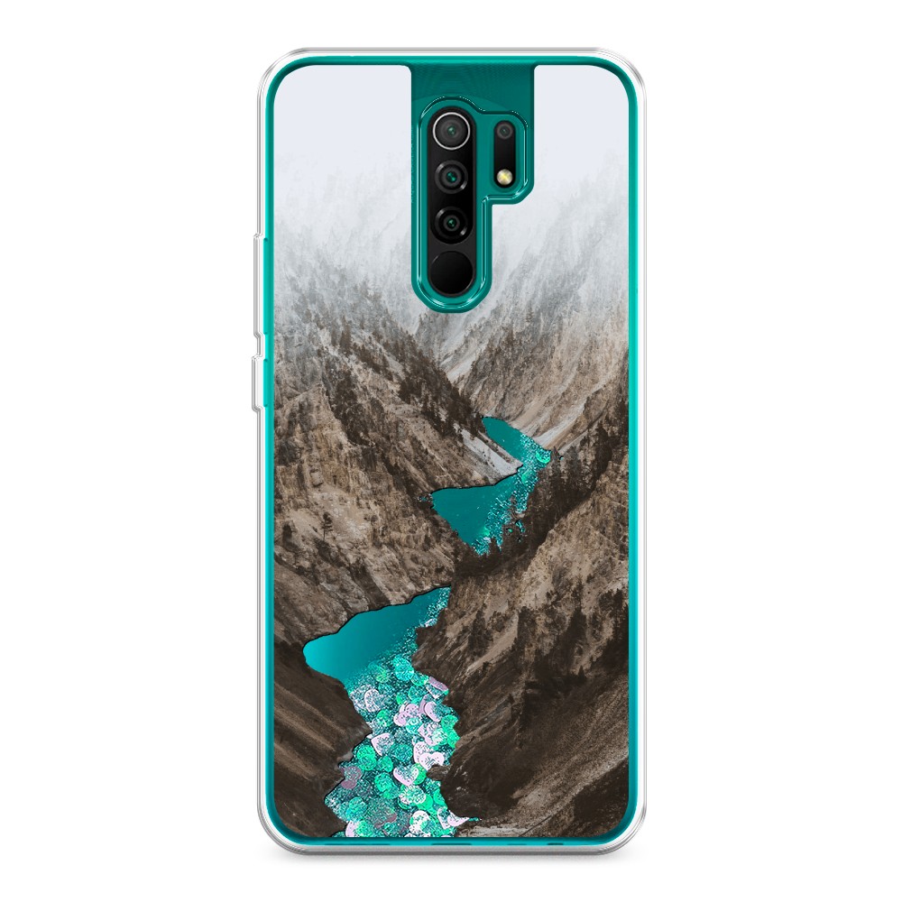

Жидкий чехол с блестками "Горная река" на Xiaomi Redmi 9, 38395-1