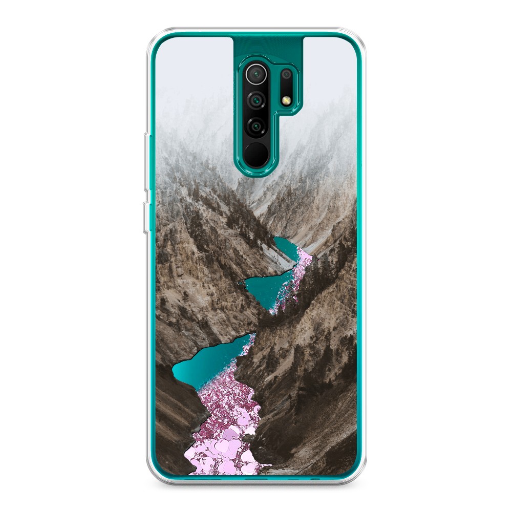 

Жидкий чехол с блестками "Горная река" на Xiaomi Redmi 9, 38394-1