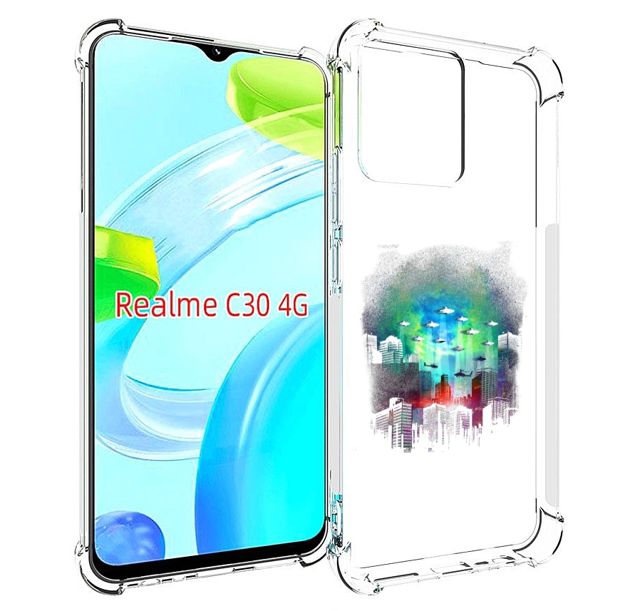 

Чехол MyPads город в свечении для Realme C30 4G / Narzo 50i Prime, Прозрачный, Tocco