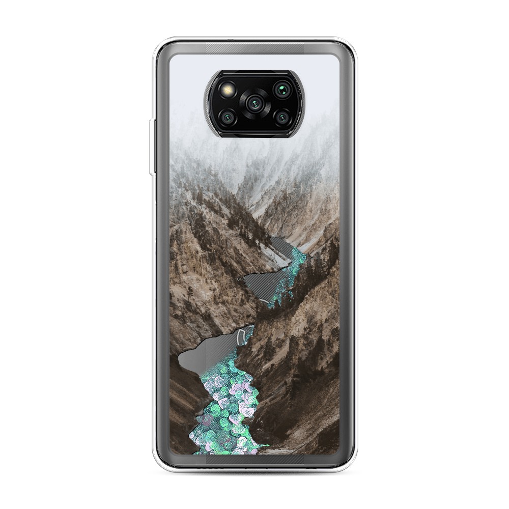

Жидкий чехол с блестками "Горная река" на Xiaomi Poco X3 Pro, 310695-1