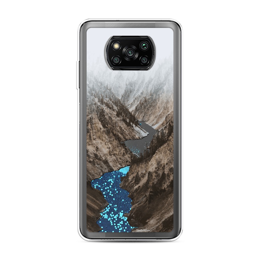 

Жидкий чехол с блестками "Горная река" на Xiaomi Poco X3 Pro, 310693-1