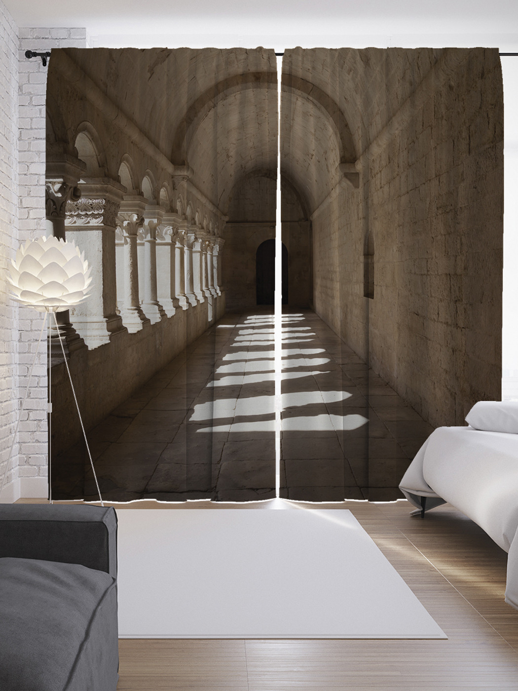 

Шторы с фотопечатью "Замковый переход" из сатена, 290х265 см