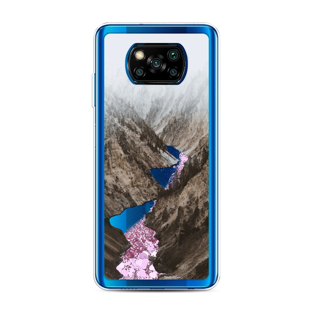 

Жидкий чехол с блестками "Горная река" на Xiaomi Poco X3 NFC, 39294-1