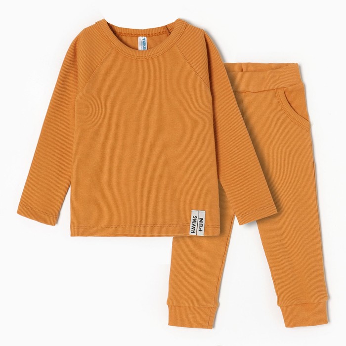 

Комплект детский (лонгслив, штанишки), цвет охра, рост 92 см, Зеленый