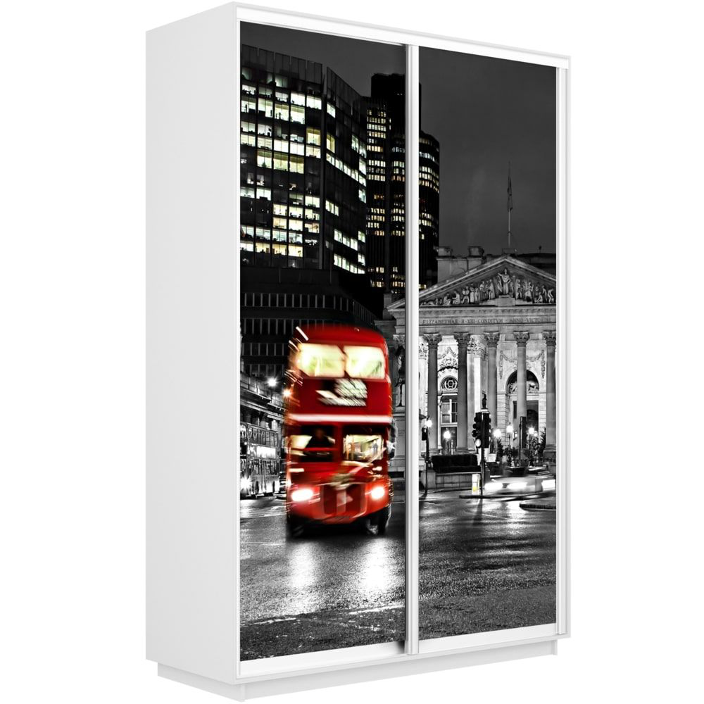 

Шкаф-купе Е1 Экспресс Фото дуо Белый снег 140-220-60 LONDON, Экспресс Фото Дуо