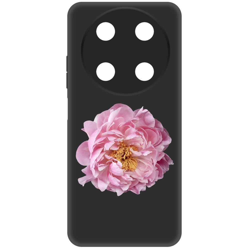 

Чехол-накладка Krutoff Soft Case Розовый пион для ITEL RS4 черный