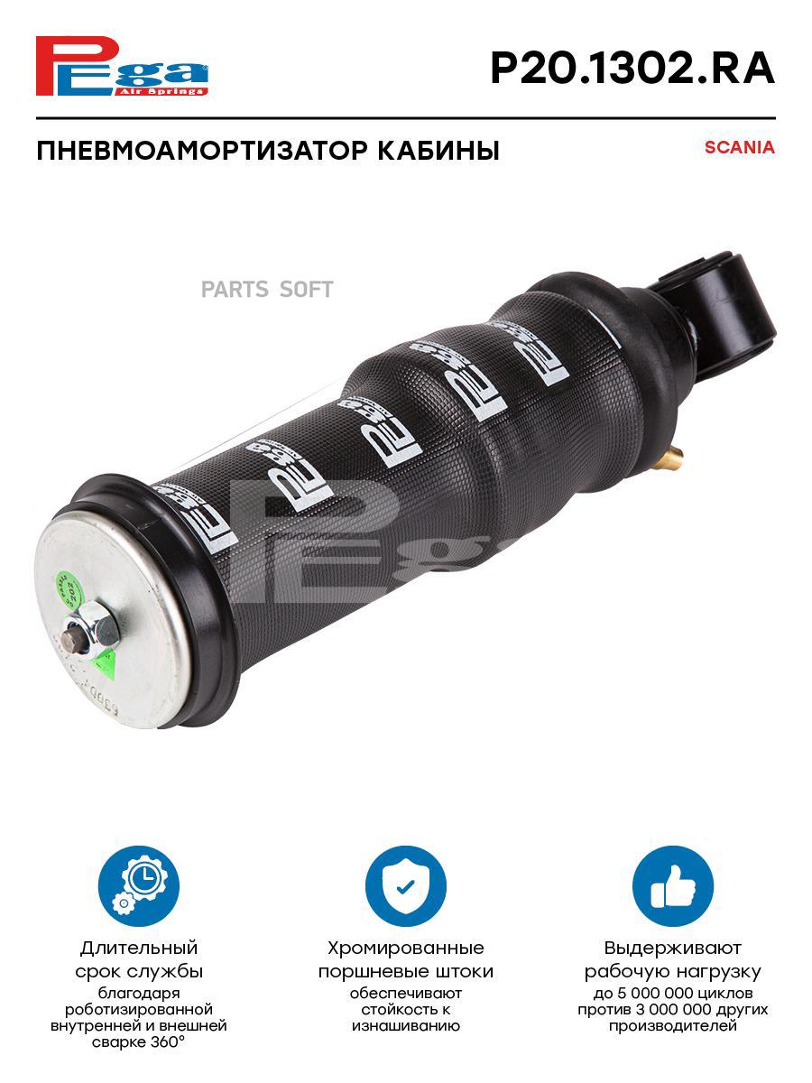 

PEGA Пневмоамортизатор кабины HCV P201302RA, P201302RA