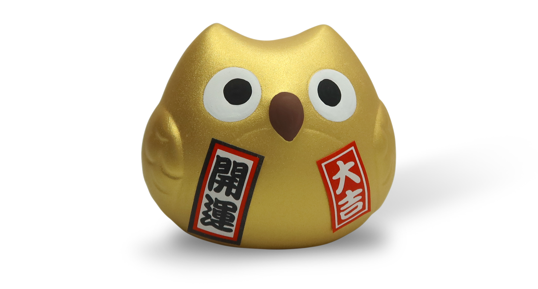 фото Сувенир манэки сова 5см, ручная работа, золотая (made in japan), hatamoto japan ms-01