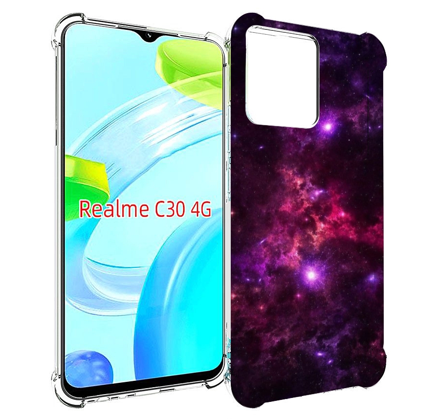 

Чехол MyPads фиолетовый-космос-с-облаками для Realme C30 4G / Narzo 50i Prime, Прозрачный, Tocco