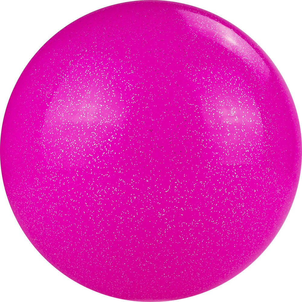 Мяч для художественной гимнастики однотонный Torres 19 см, ПВХ, розовый с блестками