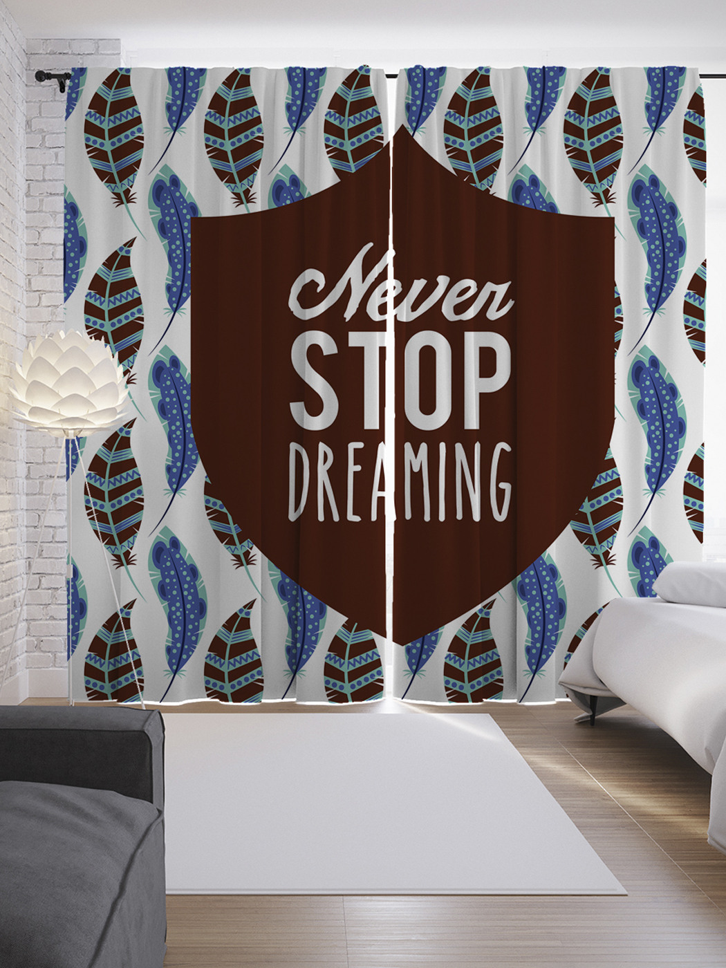 

Шторы с фотопечатью "Жизненные мечты" из сатена, 290х265 см