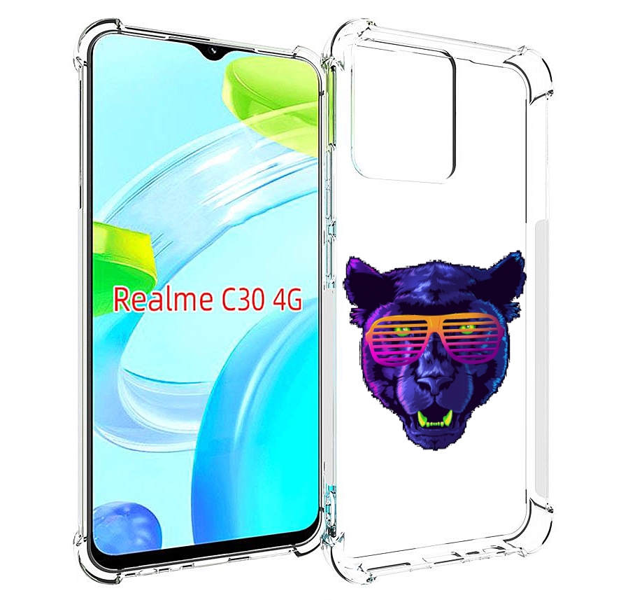 

Чехол MyPads фиолетовая пума в очках для Realme C30 4G / Narzo 50i Prime, Прозрачный, Tocco