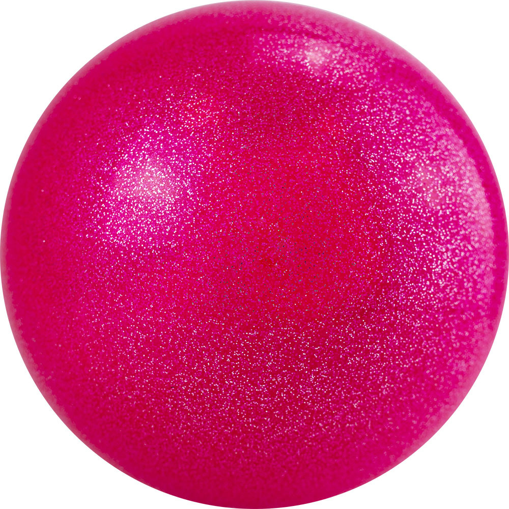 Мяч для художественной гимнастики однотонный Torres 19 см, ПВХ, малиновый с блестками