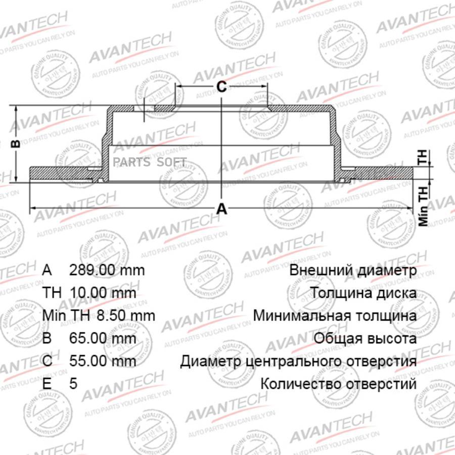 

Тормозной диск AVANTECH BR0101S