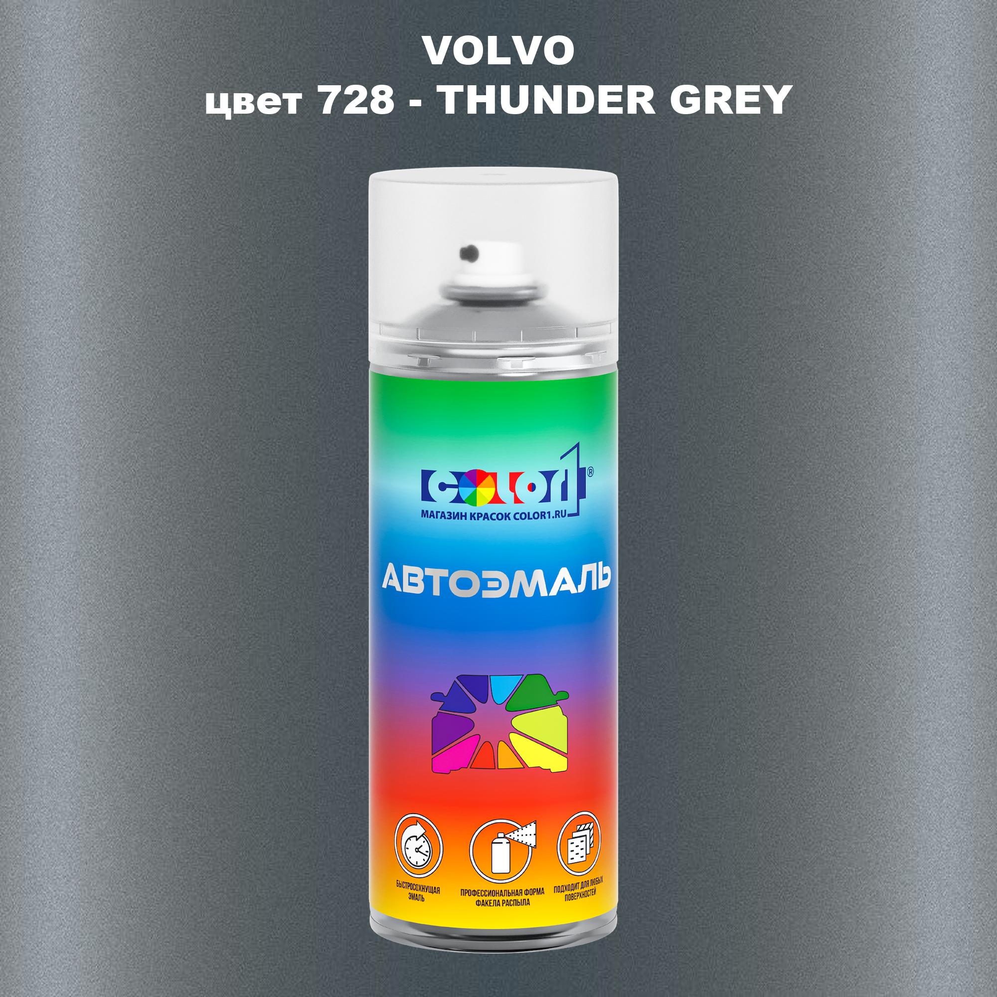 

Аэрозольная краска COLOR1 для VOLVO, цвет 728 - THUNDER GREY, Прозрачный