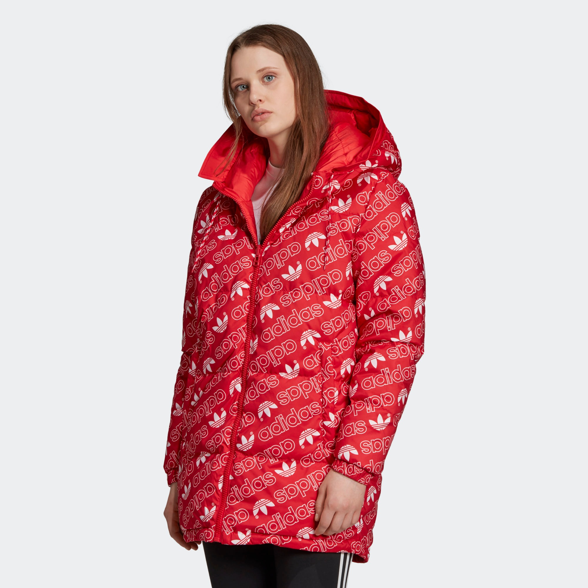 

Пуховик женский Adidas ED6869 красный 36, ED6869
