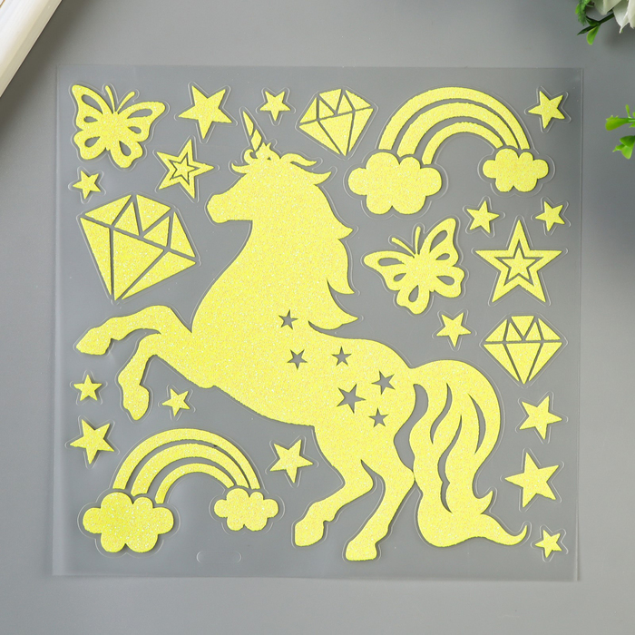 

Светящаяся наклейка Room Decor "Единорог" 18х18 см