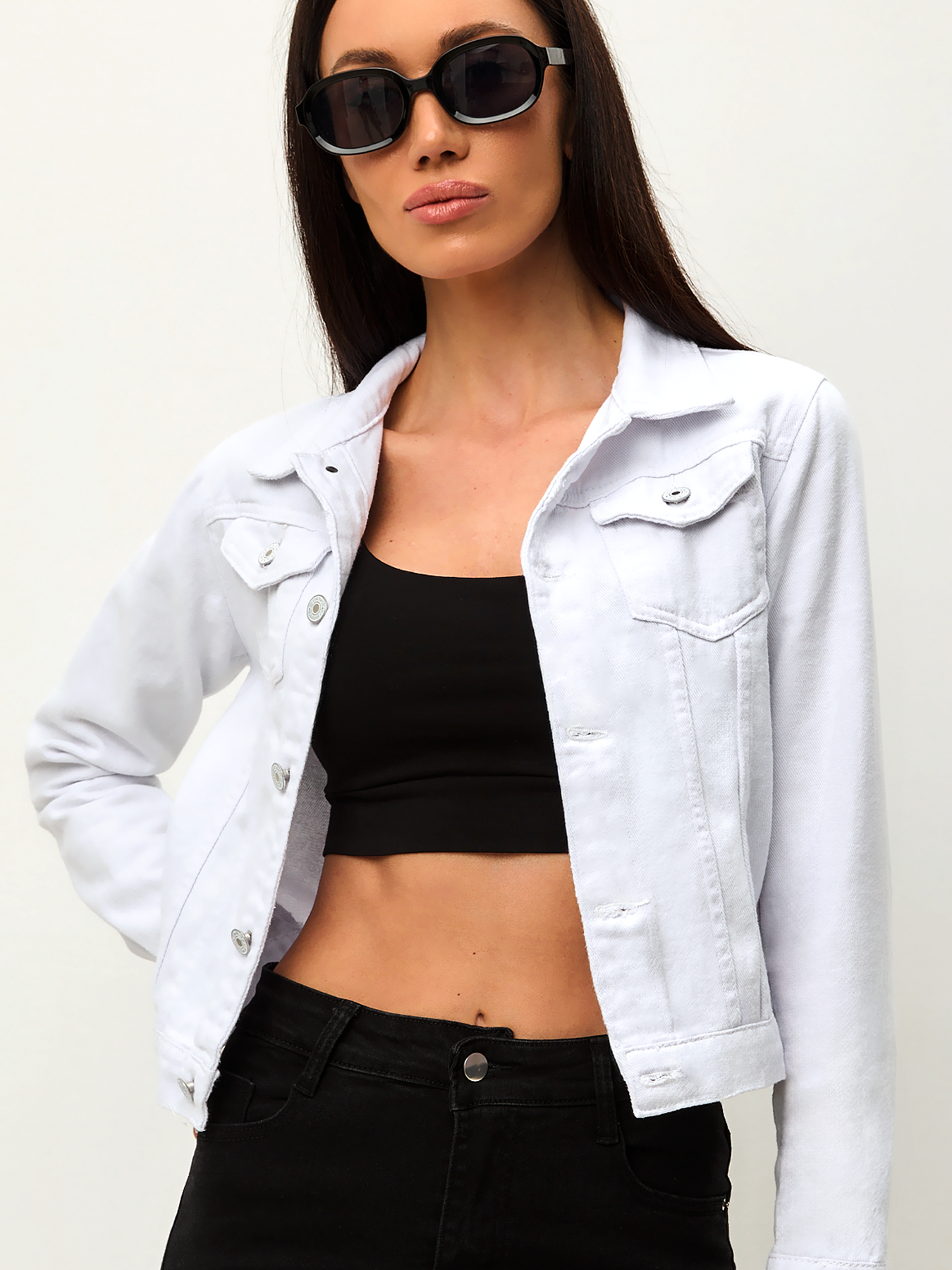 

Джинсовая куртка женская NoBrand 230413 белая 3XL, Белый, 230413