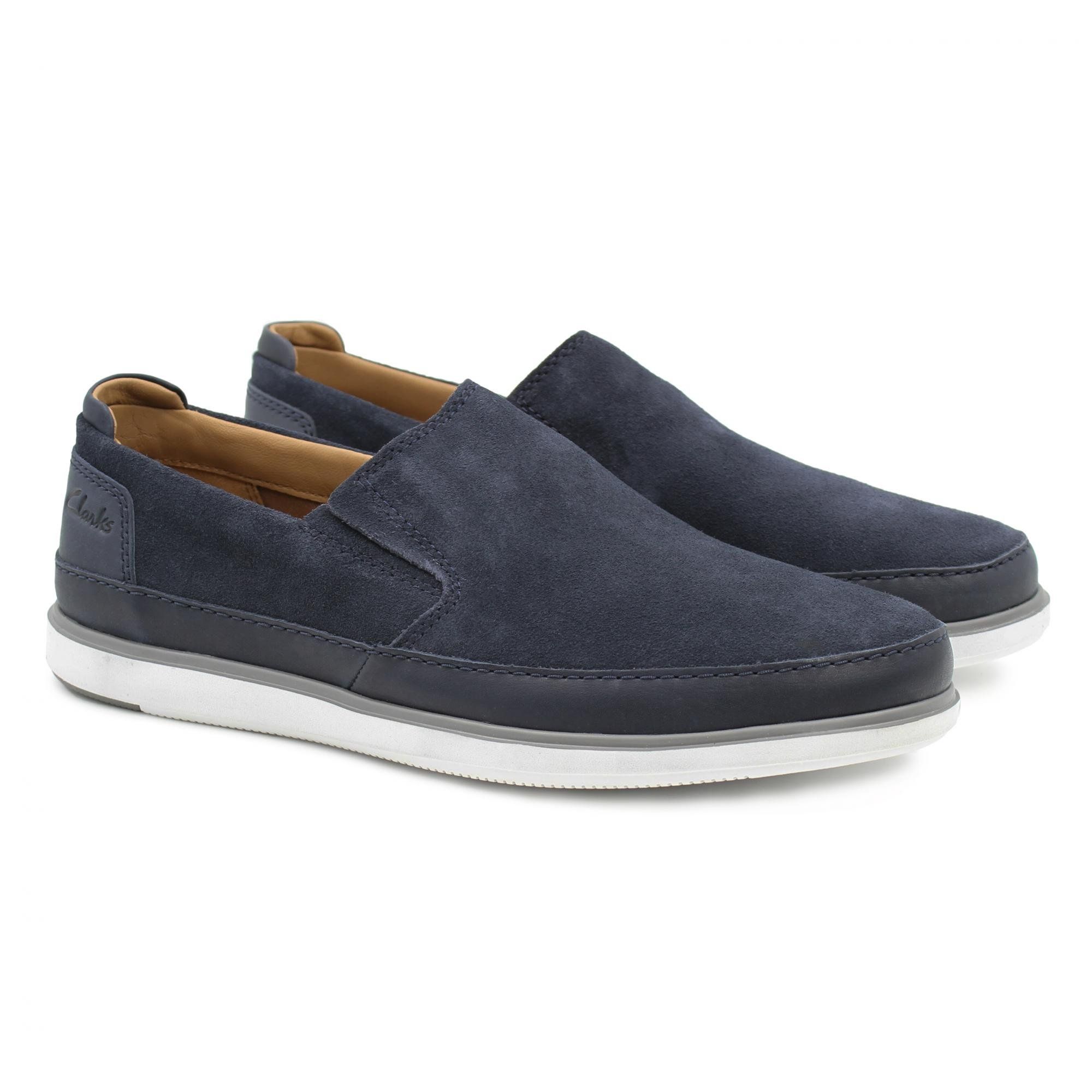 

Слипоны мужские Clarks Bratton Step 26159692 синие 44.5 EU, Bratton Step 26159692