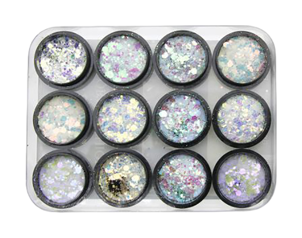 

Декор для ногтей Global Fashion Galaxy glitter 12 цветов