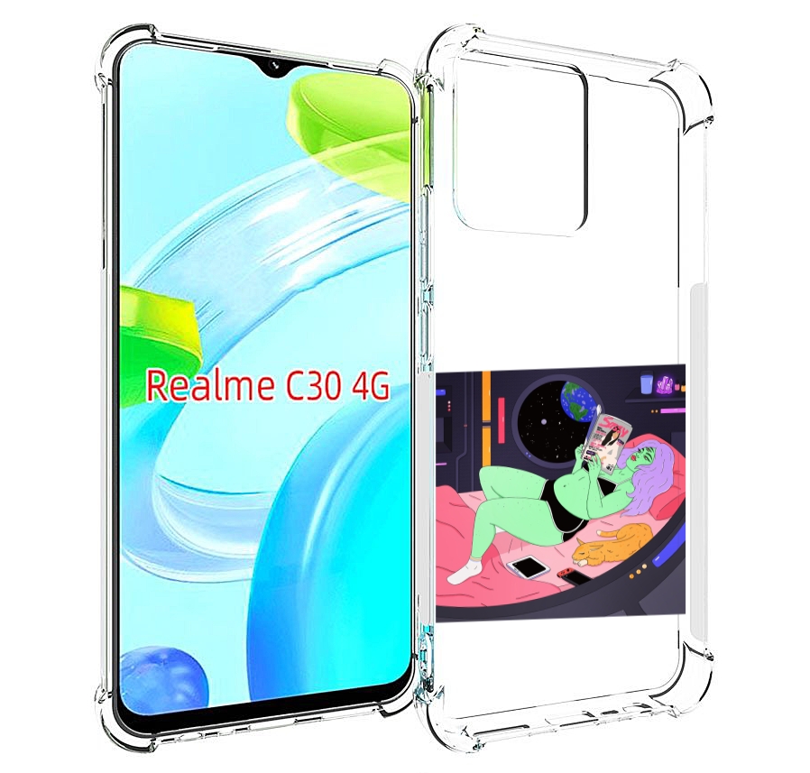 

Чехол MyPads трехглазая девушка зеленая для Realme C30 4G / Narzo 50i Prime, Прозрачный, Tocco