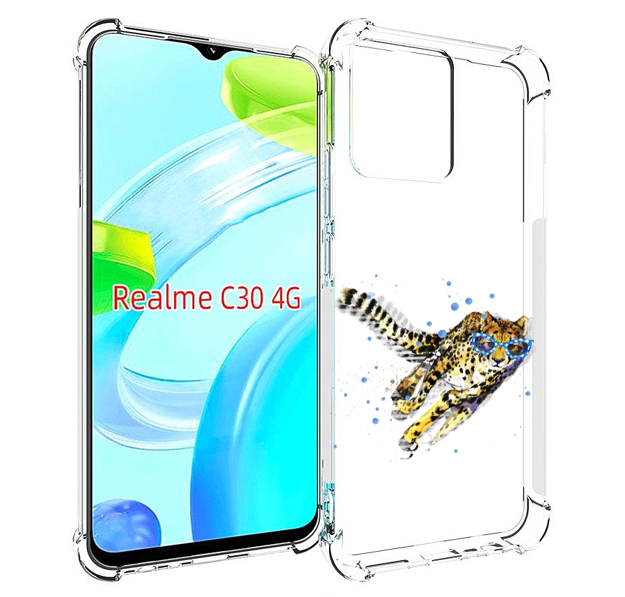 

Чехол MyPads гепард в очках для Realme C30 4G / Narzo 50i Prime, Прозрачный, Tocco