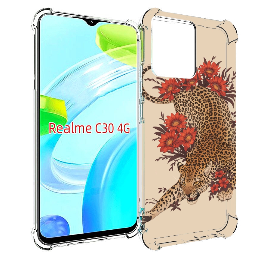 

Чехол MyPads тигр-из-цветов для Realme C30 4G / Narzo 50i Prime, Прозрачный, Tocco