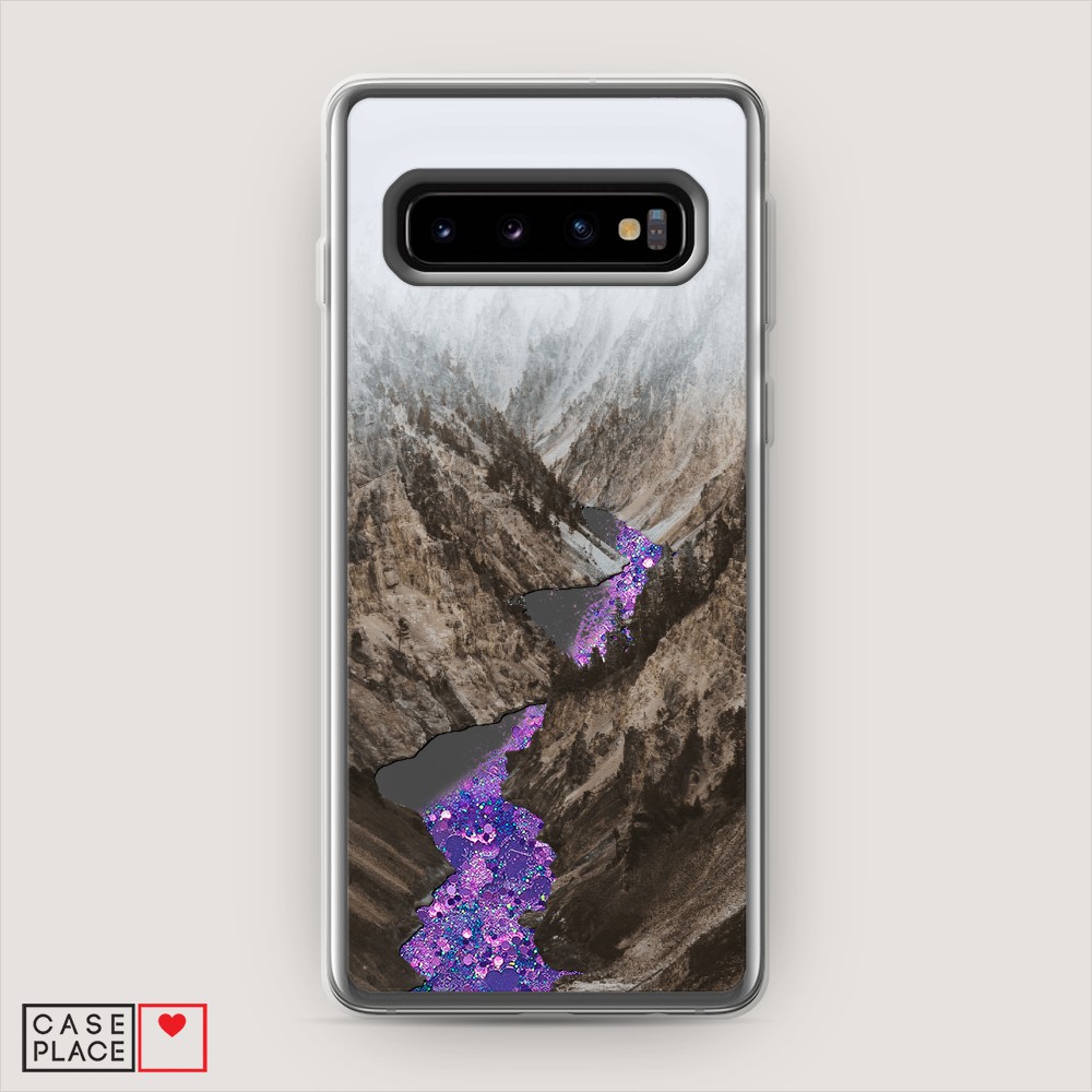 

Жидкий чехол с блестками "Горная река" на Samsung Galaxy S10 +, 27192-1