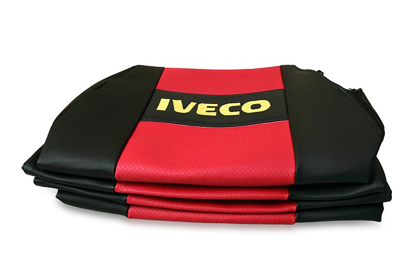 

Чехлы на сиденья IVECO 2 ремня экокожа Красный