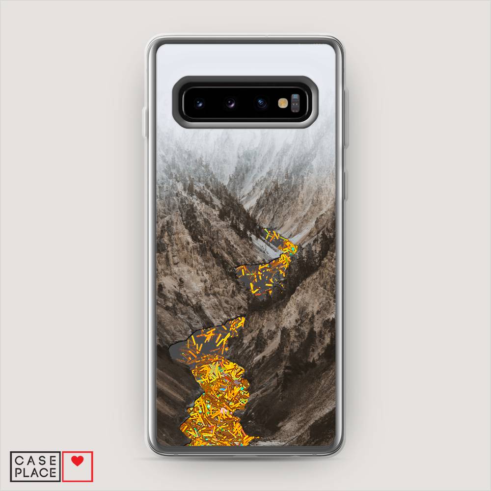 

Жидкий чехол с блестками "Горная река" на Samsung Galaxy S10, 27090-1