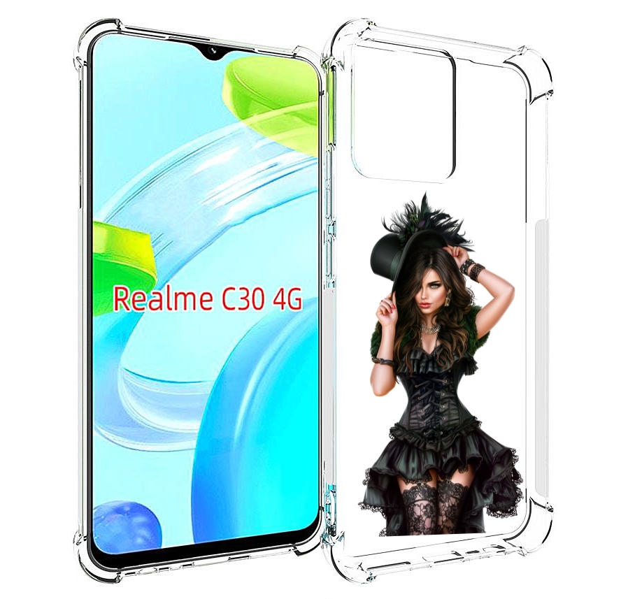 

Чехол MyPads стройная-девушка-в-черном-платье для Realme C30 4G / Narzo 50i Prime, Прозрачный, Tocco