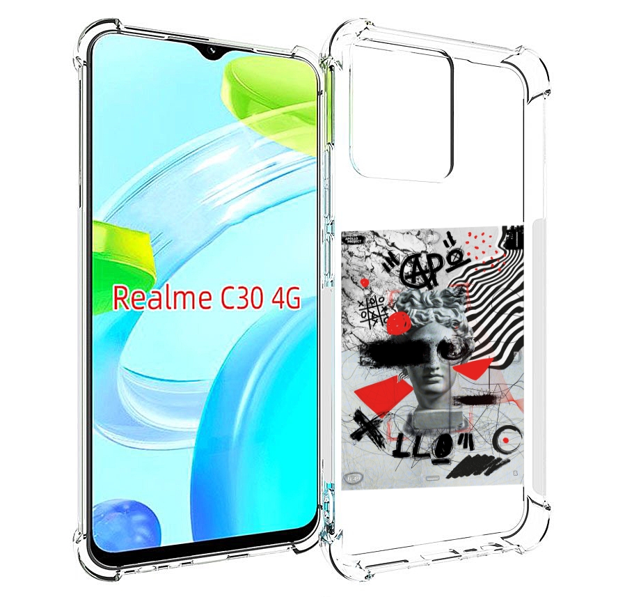 

Чехол MyPads стрит арт статуя для Realme C30 4G / Narzo 50i Prime, Прозрачный, Tocco