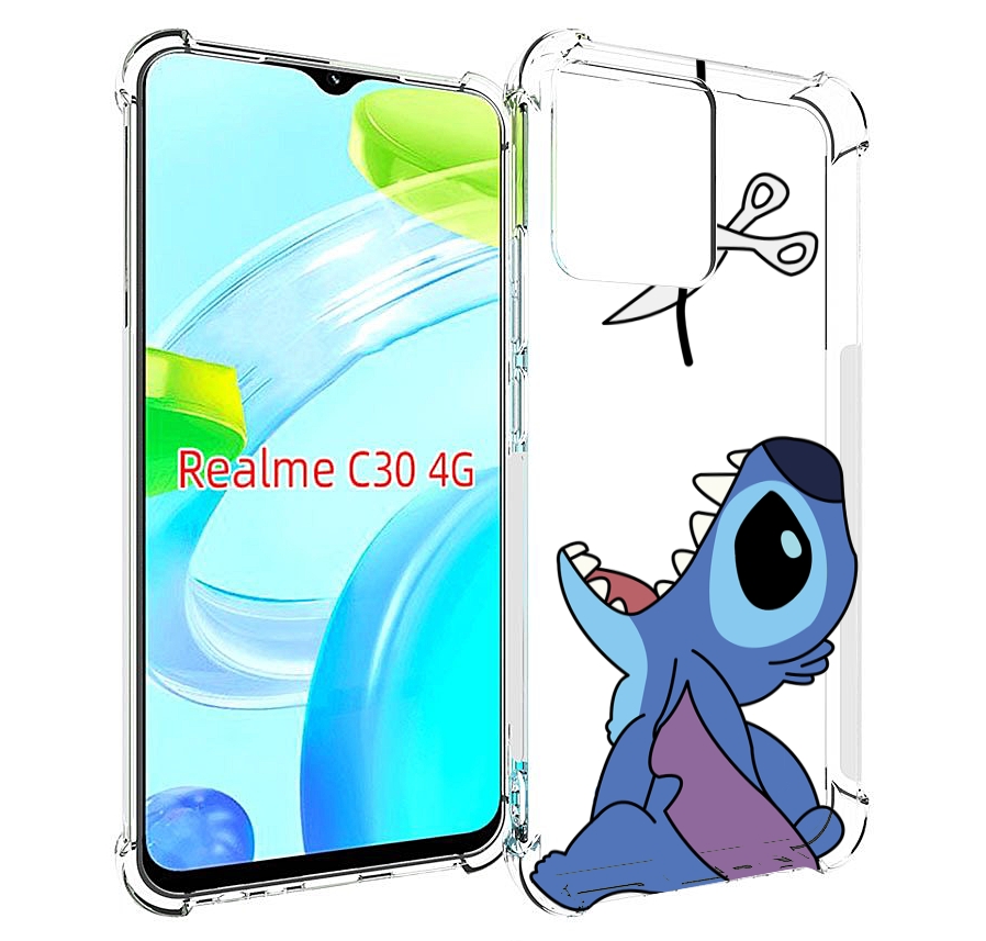 

Чехол MyPads стич-с-ножницами для Realme C30 4G / Narzo 50i Prime, Прозрачный, Tocco