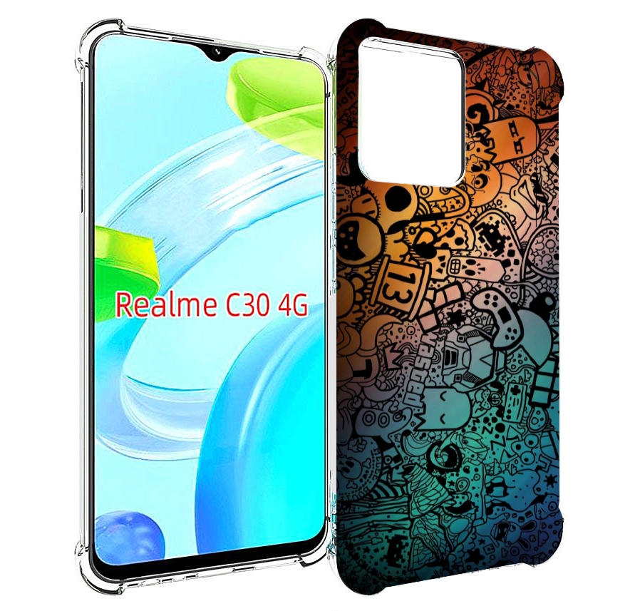 

Чехол MyPads стикеты в тени для Realme C30 4G / Narzo 50i Prime, Прозрачный, Tocco