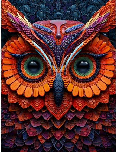 

Алмазная мозаика без подрамника Сова, 130x100 см, 50 цветов, 83758, РА-784