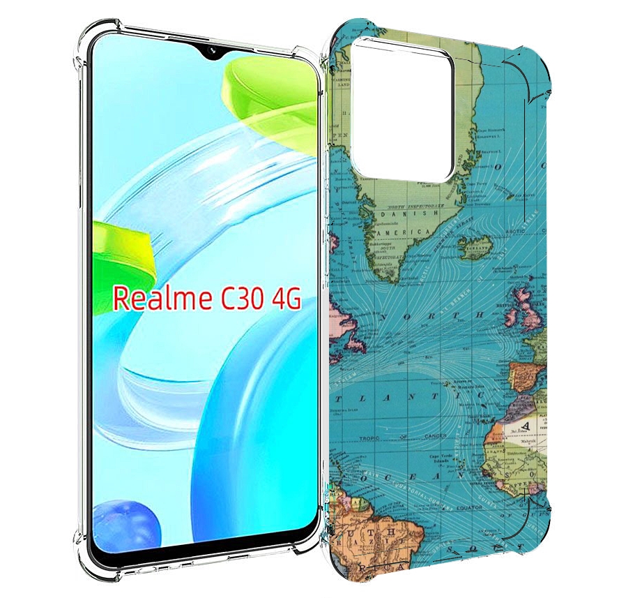 

Чехол MyPads старая карта земли для Realme C30 4G / Narzo 50i Prime, Прозрачный, Tocco