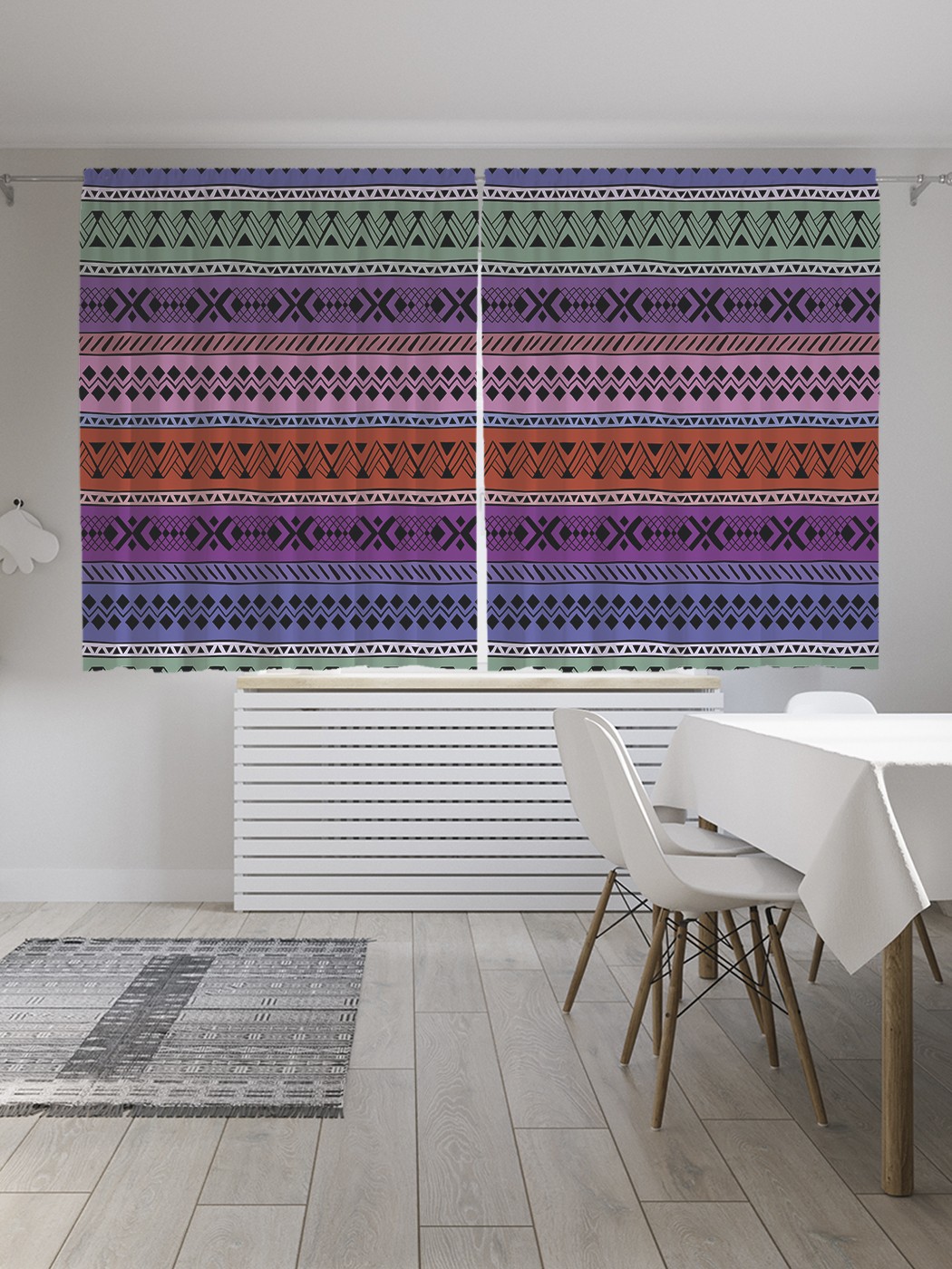 

Классические шторы JoyArty "Этнические полосы", серия Oxford DeLux, 2 полотна 145x180 см, Этнические полосы
