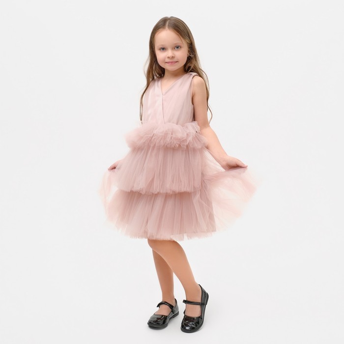 Платье детское KAFTAN луч, пыльно-розовый, 134