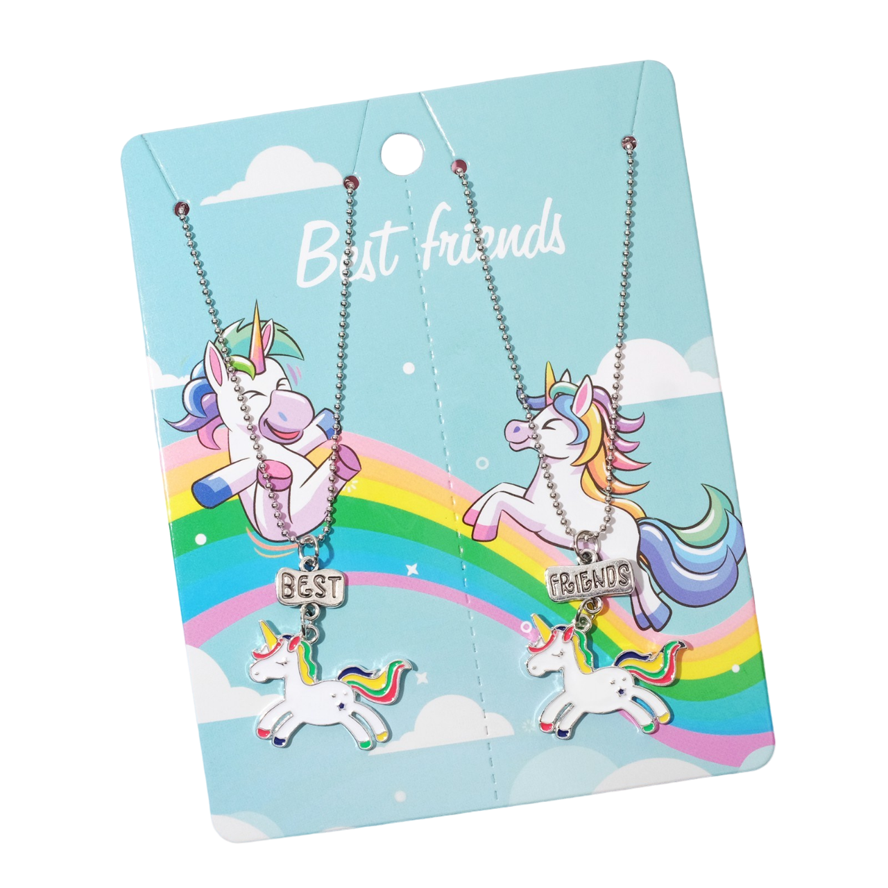 

Кулоны "Неразлучники" единорожки радужные, цветные в серебре, 45 см, Р00010673