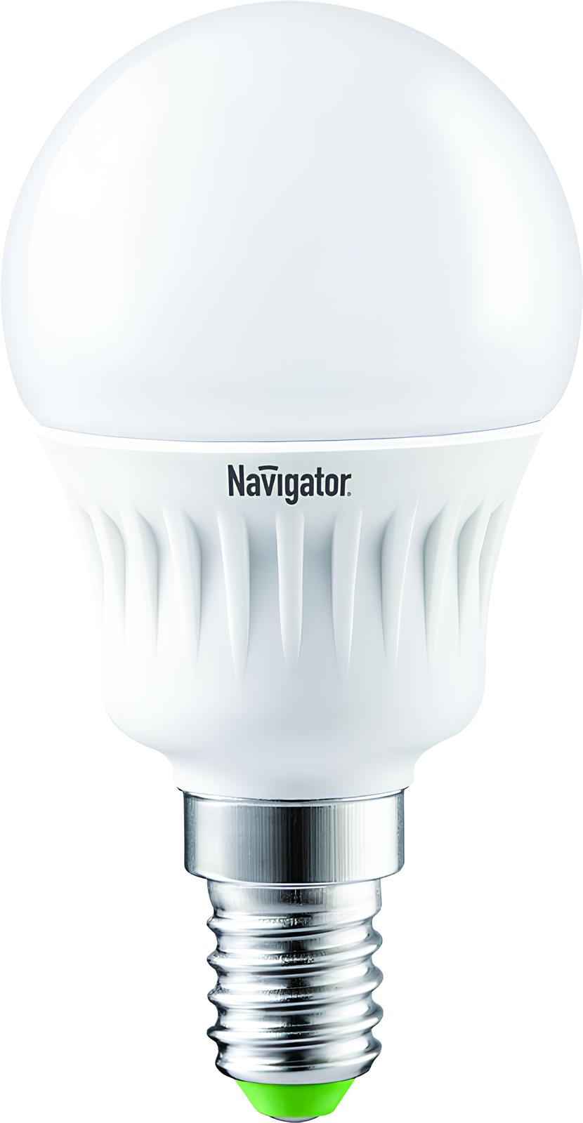 

Лампа светодиодная Navigator Шар, E14, G45, 5 Вт, 2700 K, теплый свет