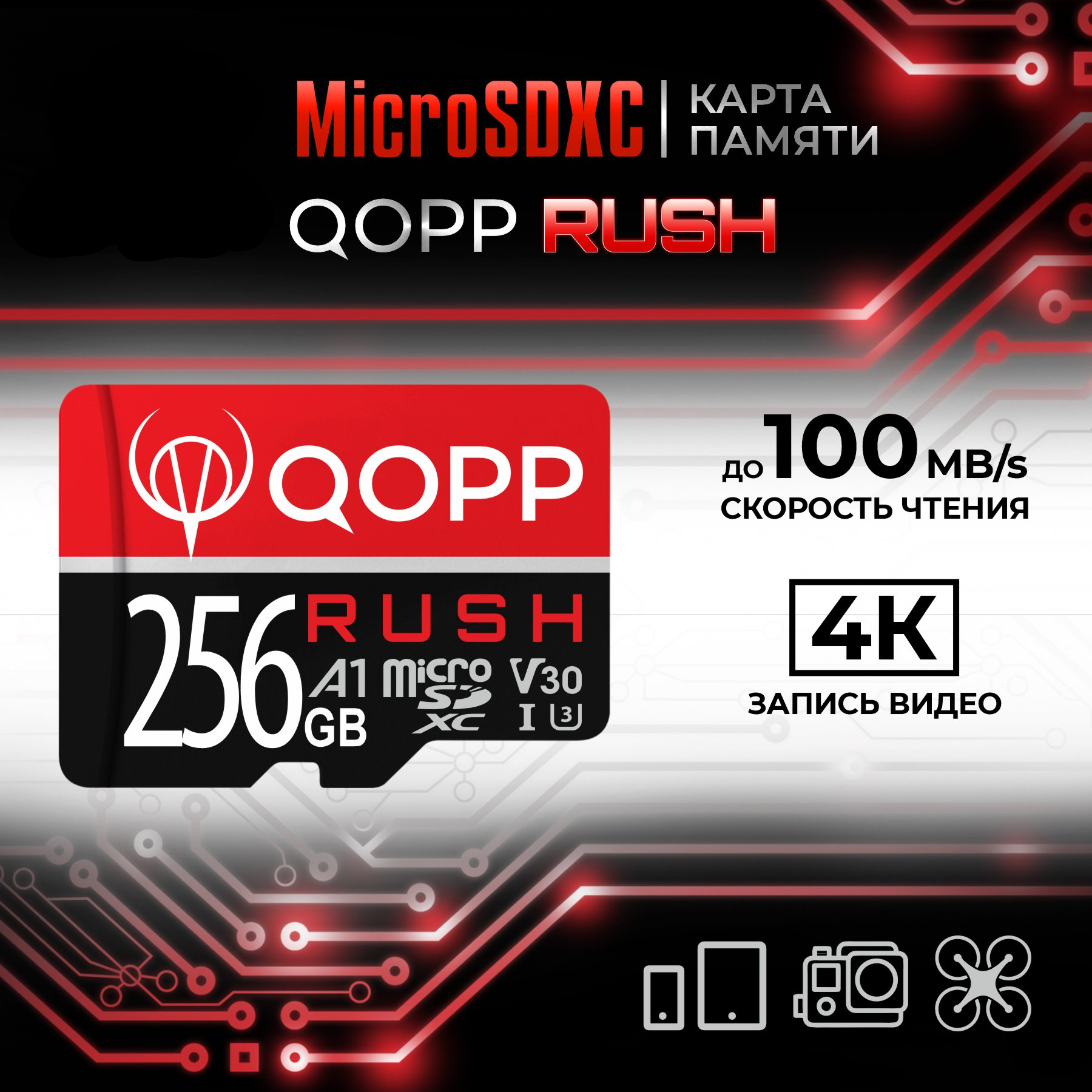 Карта памяти No Brand Micro SD XC 256 Гб 235000₽