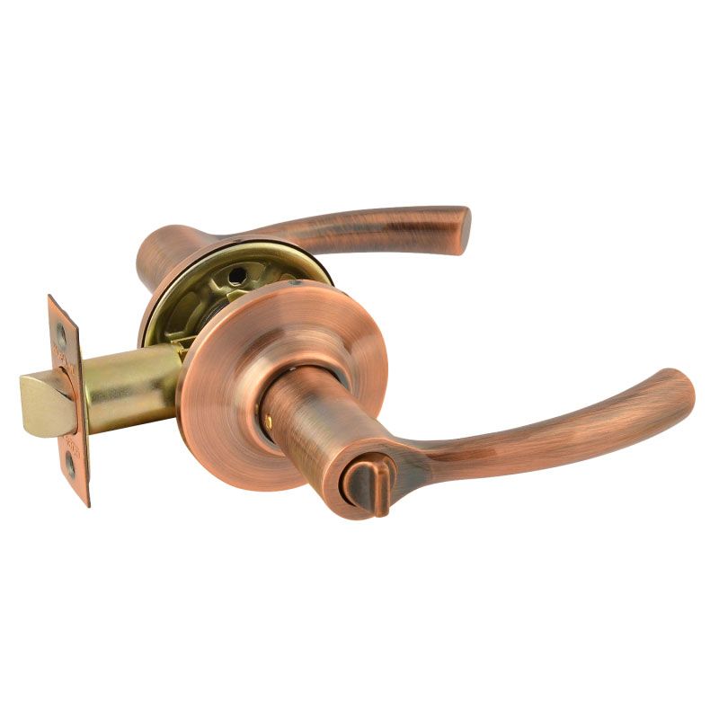 фото Ручка-защелка нора-м тт1-03, нажимная, межкомнатная, фиксатор, старая медь