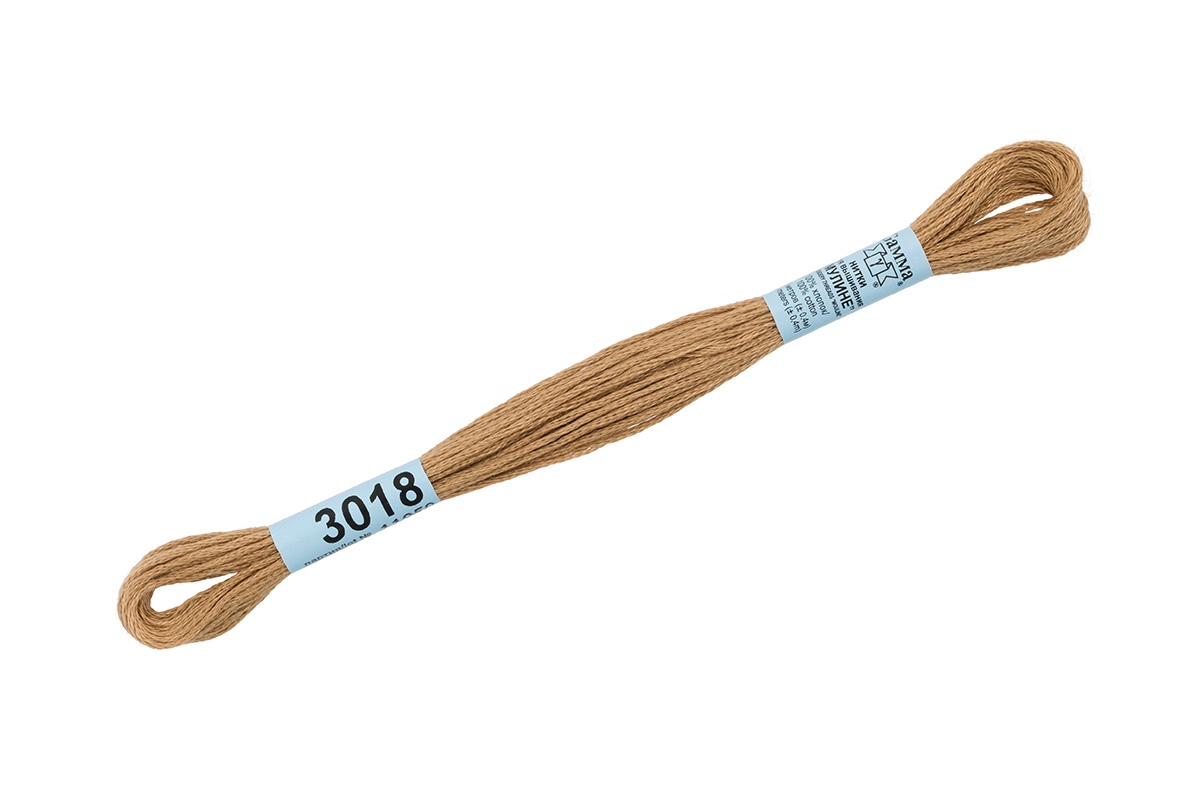 

Gamma мулине, 100% хлопок, 24х8 м, №3018, темно-песочные, Разноцветный