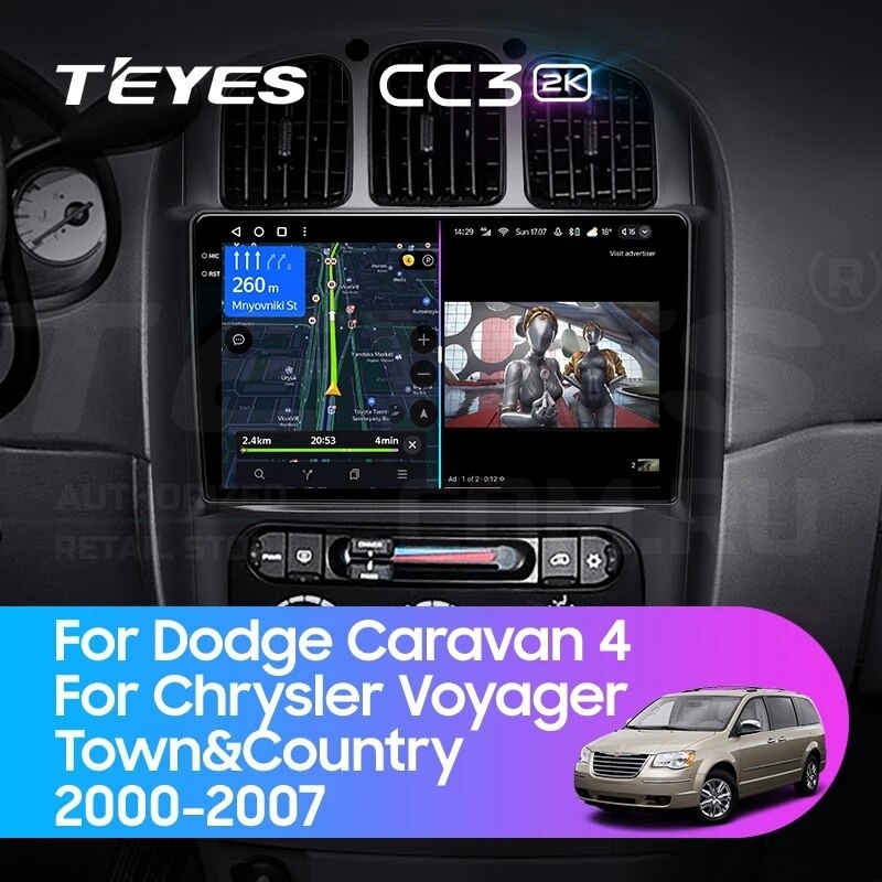 

Штатная магнитола Teyes CC3 2K 6/128 Dodge Caravan 4 (2000-2007) Тип-А, CC3 2K