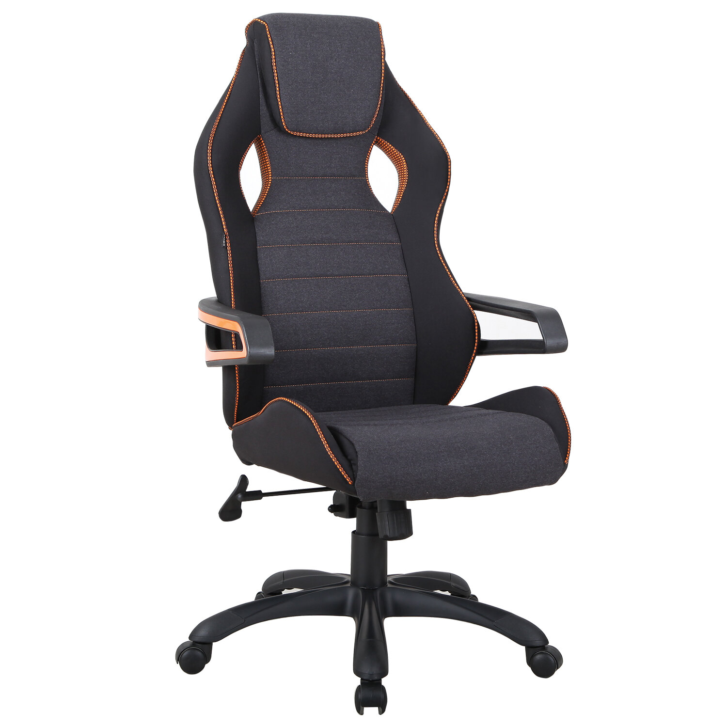 

Brabix "Techno Pro GM-003", ткань, черное, серое, вставки оранжевые